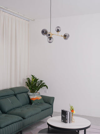 Orb Scandinavian Brass Chandelier