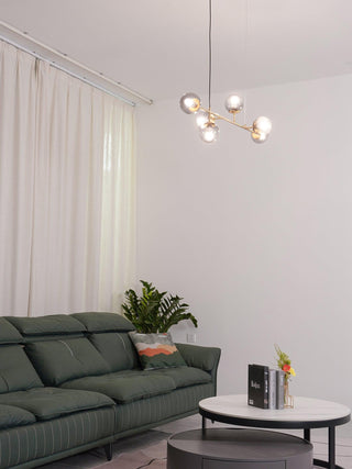 Orb Scandinavian Brass Chandelier