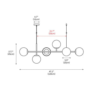 Orb Scandinavian Brass Chandelier