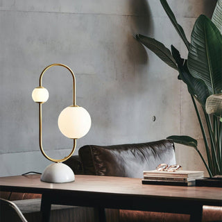 Orbit Duo Contemporary Marble Table Light