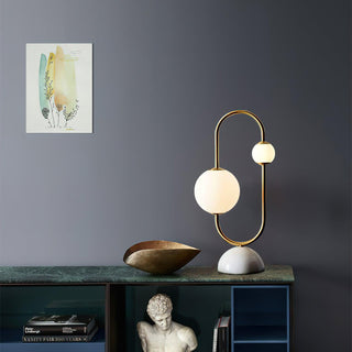Orbit Duo Contemporary Marble Table Light