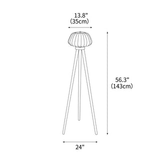 Orbit Tripod Oriental Silk Floor Light