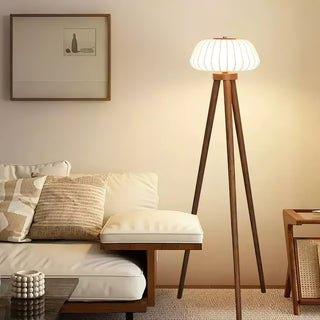 Orbit Tripod Oriental Silk Floor Light