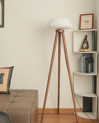 Orbit Tripod Oriental Silk Floor Light