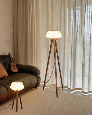 Orbit Tripod Oriental Silk Floor Light