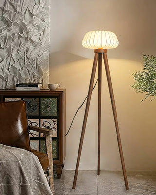 Orbit Tripod Oriental Silk Floor Light