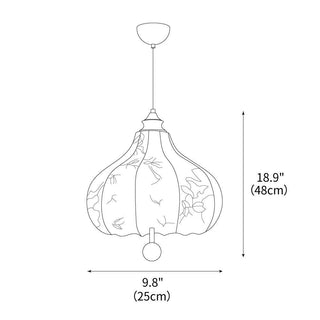 Orchid Vintage Fabric Pendant Light
