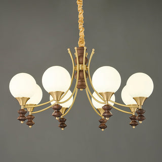 Orillia Modern Brass Wood Chandelier