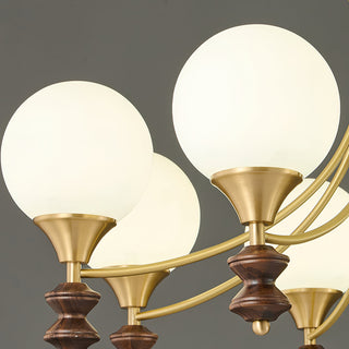 Orillia Modern Brass Wood Chandelier
