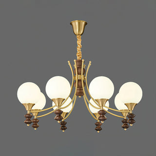 Orillia Modern Brass Wood Chandelier
