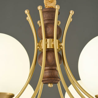 Orillia Modern Brass Wood Chandelier