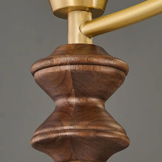 Orillia Modern Brass Wood Chandelier