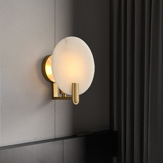 Eclipse Alabaster & Brass Wall Light