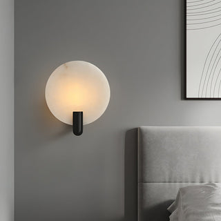 Eclipse Alabaster & Brass Wall Light