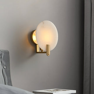 Eclipse Alabaster & Brass Wall Light