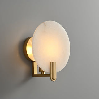 Eclipse Alabaster & Brass Wall Light