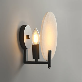 Eclipse Alabaster & Brass Wall Light