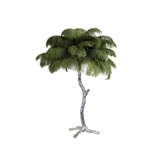 Swan Natural Ostrich Feather Table Light