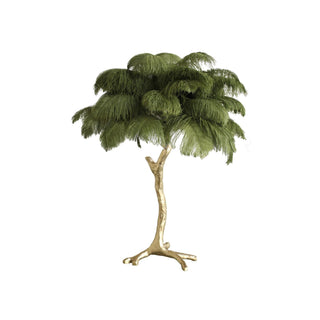 Swan Natural Ostrich Feather Table Light