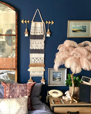 Swan Natural Ostrich Feather Table Light