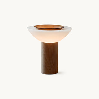 Theo Modern Wood & Glass Table Lamp