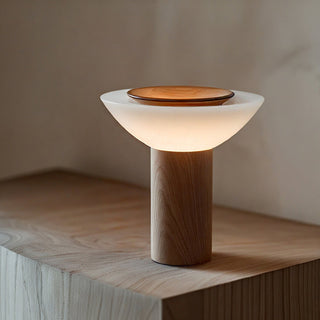 Theo Modern Wood & Glass Table Lamp