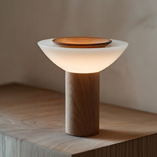 Theo Modern Wood & Glass Table Lamp