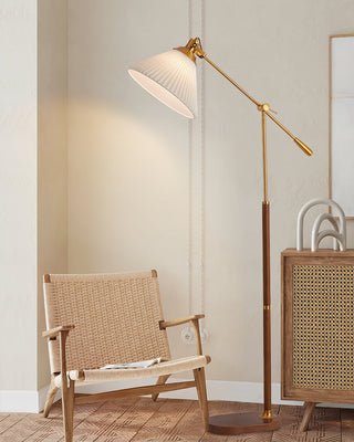 Kael Adjustable Metal Fabric Floor Lamp