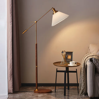 Kael Adjustable Metal Fabric Floor Lamp