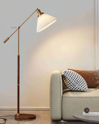 Kael Adjustable Metal Fabric Floor Lamp