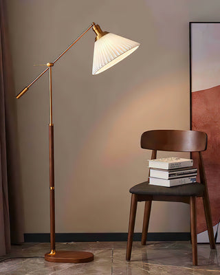 Kael Adjustable Metal Fabric Floor Lamp