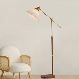 Kael Adjustable Metal Fabric Floor Lamp