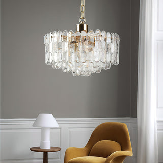 Elowen Crystal Brass Pendant Light