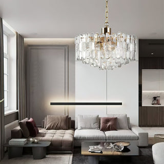Elowen Crystal Brass Pendant Light
