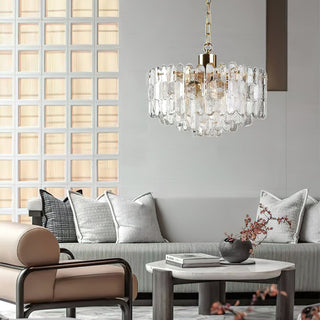 Elowen Crystal Brass Pendant Light