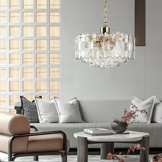 Elowen Crystal Brass Pendant Light