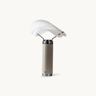Palio Taupe Leather White Acrylic Table Lamp