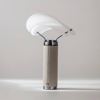 Palio Taupe Leather White Acrylic Table Lamp