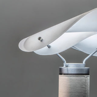 Palio Taupe Leather White Acrylic Table Lamp