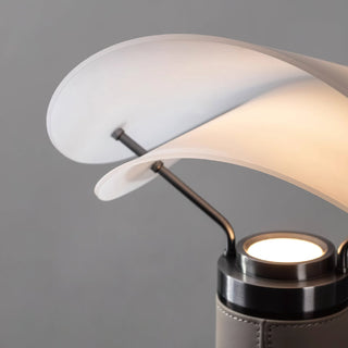 Palio Taupe Leather White Acrylic Table Lamp