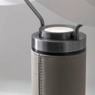 Palio Taupe Leather White Acrylic Table Lamp