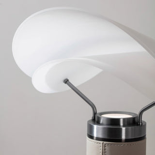 Palio Taupe Leather White Acrylic Table Lamp