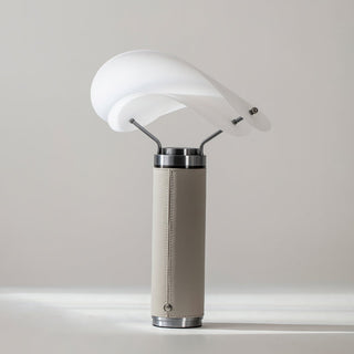 Palio Taupe Leather White Acrylic Table Lamp
