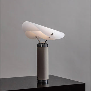 Palio Taupe Leather White Acrylic Table Lamp