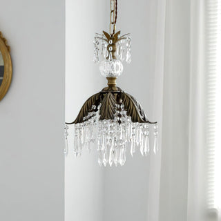 Liora Vintage Brass Crystal Chandelier