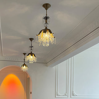 Liora Vintage Brass Crystal Chandelier