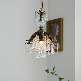 Liora Vintage Brass Crystal Chandelier