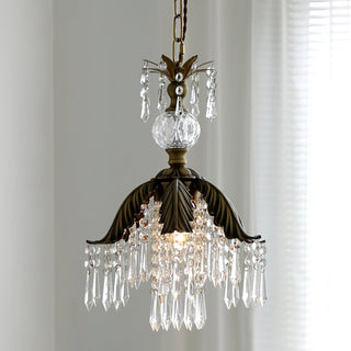 Liora Vintage Brass Crystal Chandelier