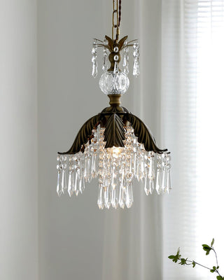 Liora Vintage Brass Crystal Chandelier