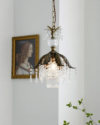 Liora Vintage Brass Crystal Chandelier
